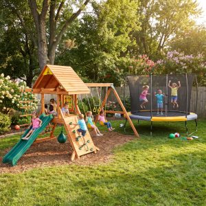 Kiddoro Heights & Bounce Mid-Range Set Kiddoro Hilltop Heights Playset + Destra 10ft Trampoline